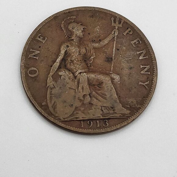 1913 PENNY RMS TITANIC COIN Old British Bronze Vintage Ship British Penny - Picture 1 of 2